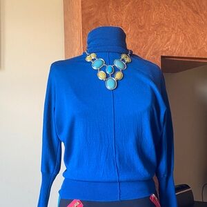 Club Monaco Vibrant Blue Cowl Neck Sweater